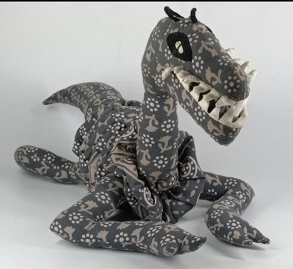 SOFT TOY:  Dinosaur Tyrannosaurus Rex, Made of Yo Yo flowers, Stuffed Animal Toy