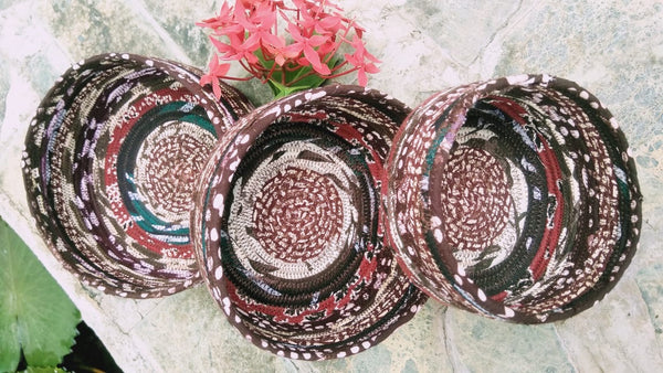 CLUSTER OF LITTLE BASKETS without lids--Tribal Design