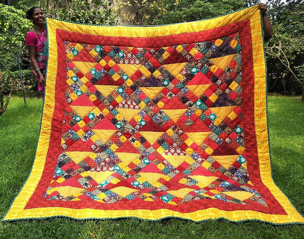 Quilt Made to Order:   Sunset Colors Basket Design