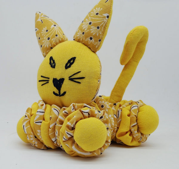 SOFT TOY:  Kitten Cat handmade of yo yo flowers