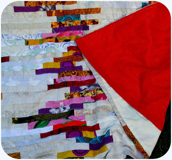 Duvet Cover or Doona,Made to Order: - White, Red, Blue, Orange---Bold & Exciting Patchwork
